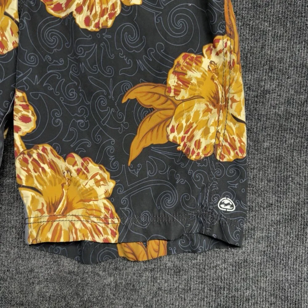 VTG Billabong Board Shorts Mens 34 Floral Hibiscus Swim Trunks 2000s Surf Y2K